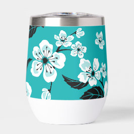 KERSENBLOESEM - SAKURA PATROON (TEAL)