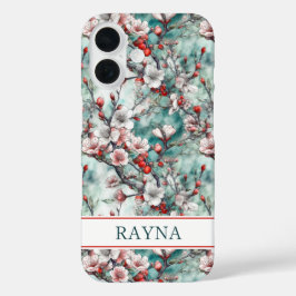 Kersenbloesem Sakura Print Monogram iPhone 16 Hoesje