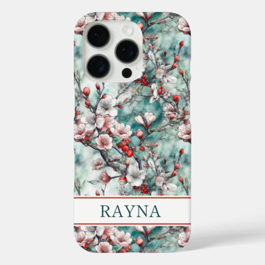 Kersenbloesem Sakura Print Monogram Case-Mate iPhone Case (Achterkant)