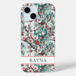 Kersenbloesem Sakura Print Monogram iPhone 15 Case