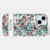 Kersenbloesem Sakura Print Monogram Case-Mate iPhone Case (Achterkant (horizontaal))