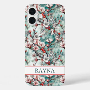 Kersenbloesem Sakura Print Monogram iPhone 16 Plus Hoesje
