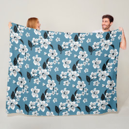 KERSENBLOESEM - SAKURA (ROOKBLAUW) FLEECE DEKEN