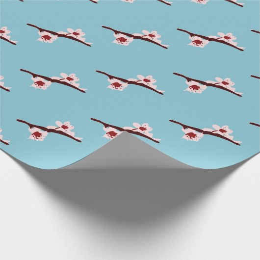 Kersenbloesem, Sakura, roze bloemmotief Cadeaupapier (Hoek)