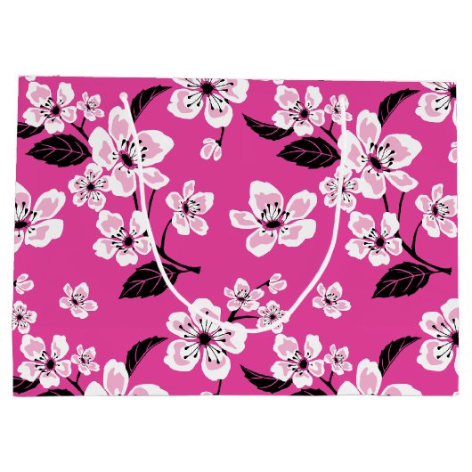 KERSENBLOESEM - SAKURA (ROZE) Geschenktas Groot Cadeauzakje (Achterkant)