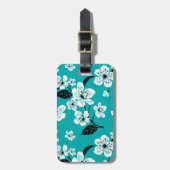 KERSENBLOESEM - SAKURA (TEAL) BAGAGELABEL (Voorkant verticaal)
