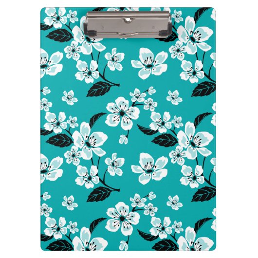 KERSENBLOESEM - SAKURA (TEAL) KLEMBORD (Voorkant)
