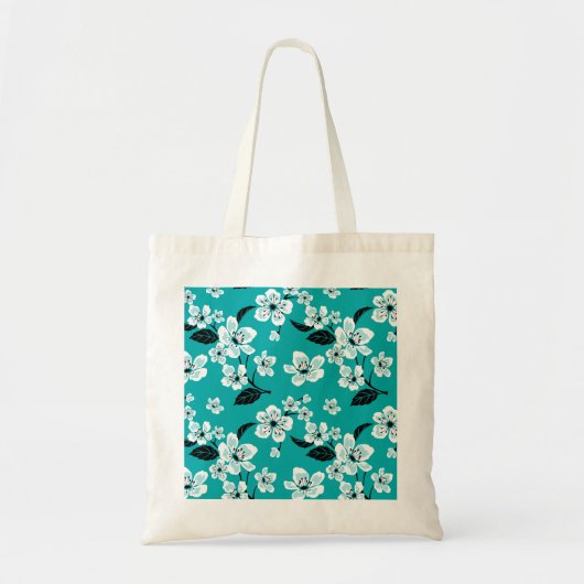 KERSENBLOESEM - SAKURA (TEAL) TOTE BAG (Voorkant)