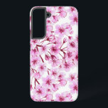 Kersenbloesem Samsung Galaxy Hoesje<br><div class="desc">Waterverf naadloos patroon gemaakt van kersenbloesems.</div>