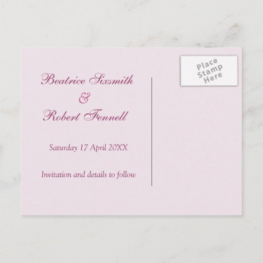 Kersenbloesem Save the Date aankondiging briefkaar (Achterkant)