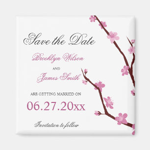 Kersenbloesem Save The Date Magneten