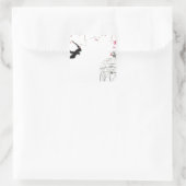 Kersenbloesem, slikken, vogelkooi ontwerp vierkante sticker (Tas)