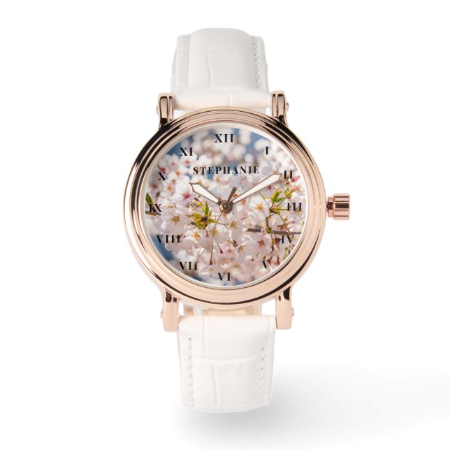 Kersenbloesem Springtime Floral Sakura Modern Horloge (Voorkant)