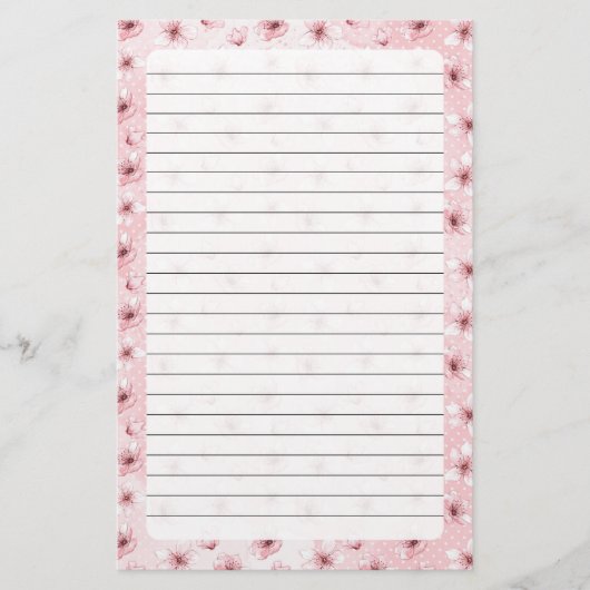 Kersenbloesem, Stationery Grootte: 5.5 "x 8.5" Briefpapier (Voorkant)