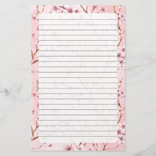 Kersenbloesem, Stationery Grootte: 5.5 "x 8.5" Briefpapier (Voorkant)