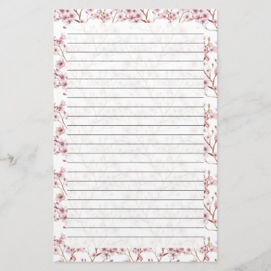 Kersenbloesem, Stationery Grootte: 5.5 "x 8.5" Briefpapier (Voorkant)