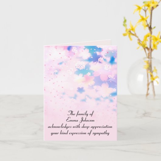 Kersenbloesem Sympathie Dank je Kaart (Gele Bloem)