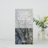 Kersenbloesem Sympathie Dankjewel fotokaart Bedankkaart (Staand voorkant)