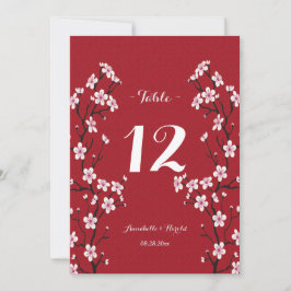 Kersenbloesem tafel trouw kaart