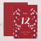 Kersenbloesem tafel trouw kaart (Voorkant / Achterkant)