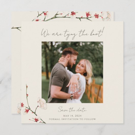 Kersenbloesem takken uitnodiging (Voorkant / Achterkant)