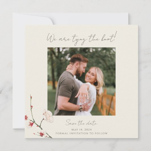 Kersenbloesem takken uitnodiging (Voorkant)