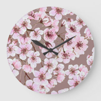 Kersenbloesem takken Waterverf Patroon Grote Klok