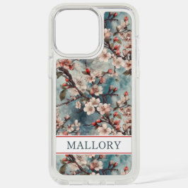 Kersenbloesem Teal Sakura Print Monogram