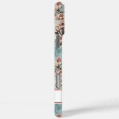 Kersenbloesem Teal Sakura Print Monogram Case-Mate iPhone Case (Achterkant / Rechts)