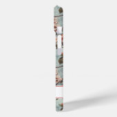 Kersenbloesem Teal Sakura Print Monogram Case-Mate iPhone Case (Achterkant / Links)