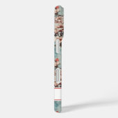 Kersenbloesem Teal Sakura Print Monogram Case-Mate iPhone Case (Achterkant / Rechts)