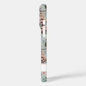 Kersenbloesem Teal Sakura Print Monogram Case-Mate iPhone Case (Achterkant / Links)
