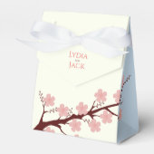 Kersenbloesem thema bruiloft bedankdoosjes (Voorkant Zijde)