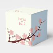 Kersenbloesem thema bruiloft bedankdoosjes (Voorkant Zijde)