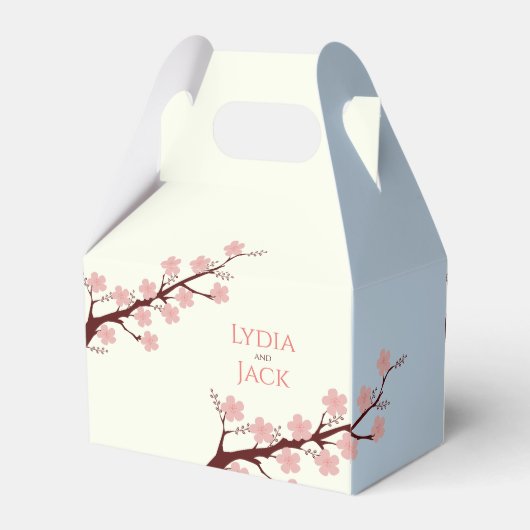Kersenbloesem thema bruiloft bedankdoosjes (Achterkant)