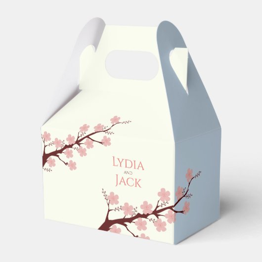 Kersenbloesem thema bruiloft bedankdoosjes (Voorkant Zijde)