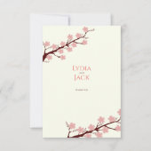 Kersenbloesem thema bruiloft bedankkaart (Voorkant)
