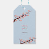 Kersenbloesem thema bruiloft cadeaulabel (Achterkant)