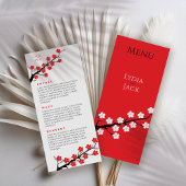 Kersenbloesem thema bruiloft menu