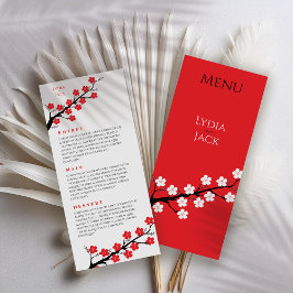 Kersenbloesem thema bruiloft menu