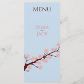 Kersenbloesem thema bruiloft menu (Achterkant)