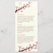 Kersenbloesem thema bruiloft menu (Voorkant)