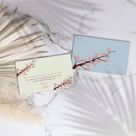 Kersenbloesem thema bruiloft plaatskaartje