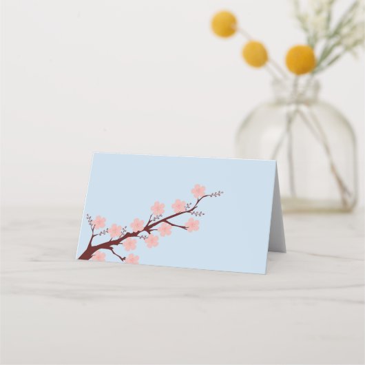 Kersenbloesem thema bruiloft plaatskaartje (Achterkant)