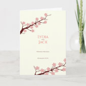 Kersenbloesem thema bruiloft programma (Voorkant)