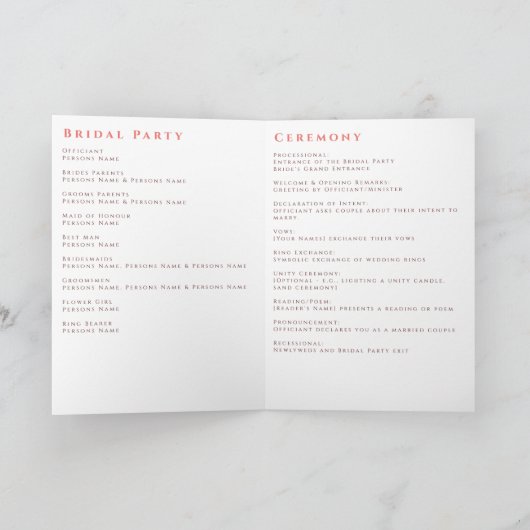 Kersenbloesem thema bruiloft programma (Binnen)