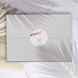 Kersenbloesem thema bruiloft ronde sticker