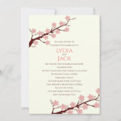 Kersenbloesem thema bruiloft uitnodiging (Voorkant)