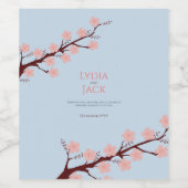 Kersenbloesem thema bruiloft wijn etiket (Enkel label)