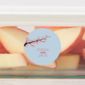Kersenbloesem thema trouwstickers labels (Aangebracht)